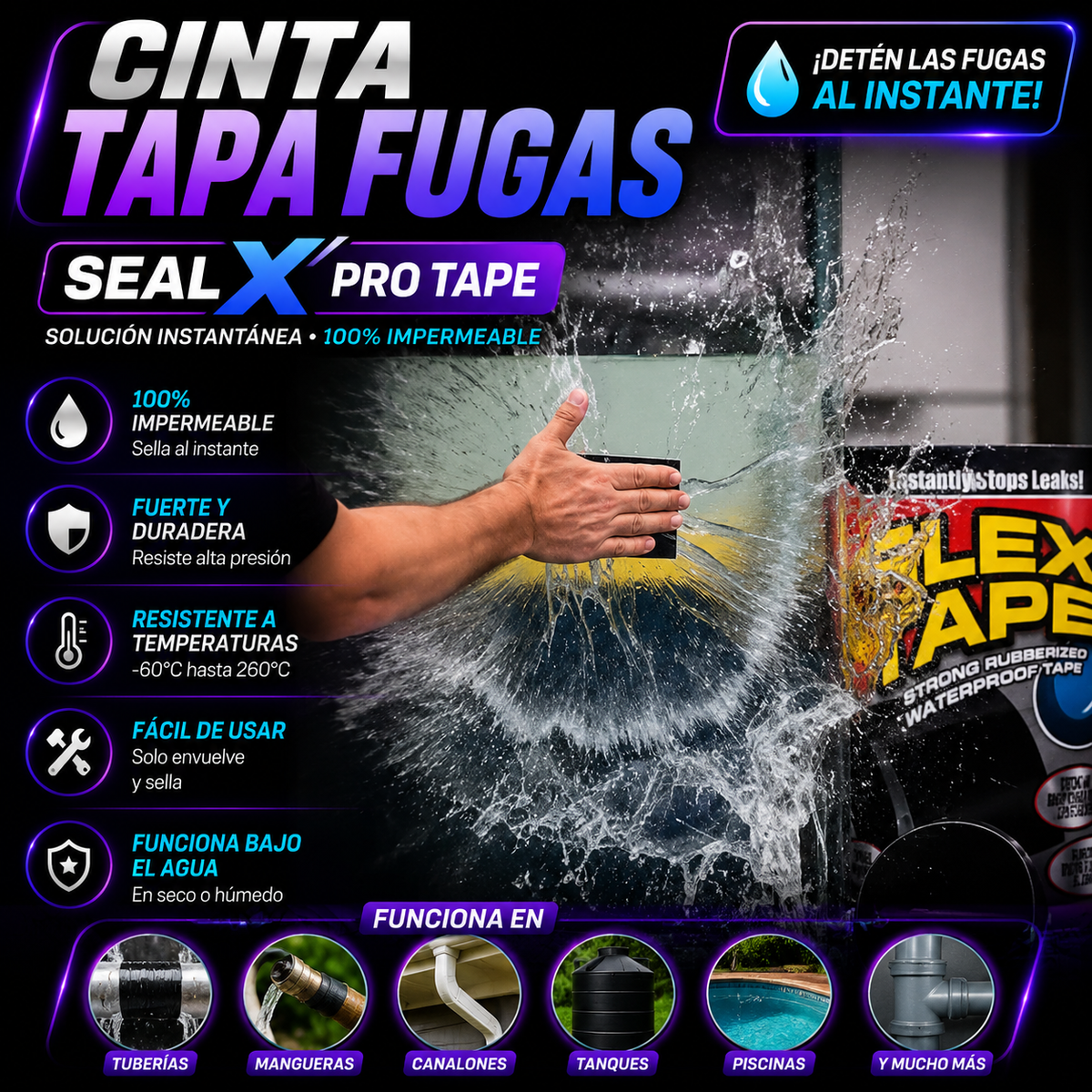 Cinta Tapa Fugas De Agua SealX Pro Tape®