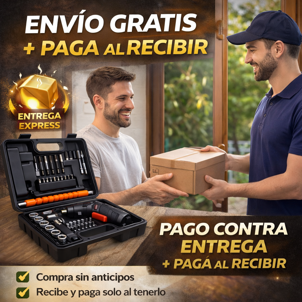 🔧 Arma, repara y ahorra tiempo con el Destornillador Eléctrico Recargable 45 Piezas PowerBit Pro ®
