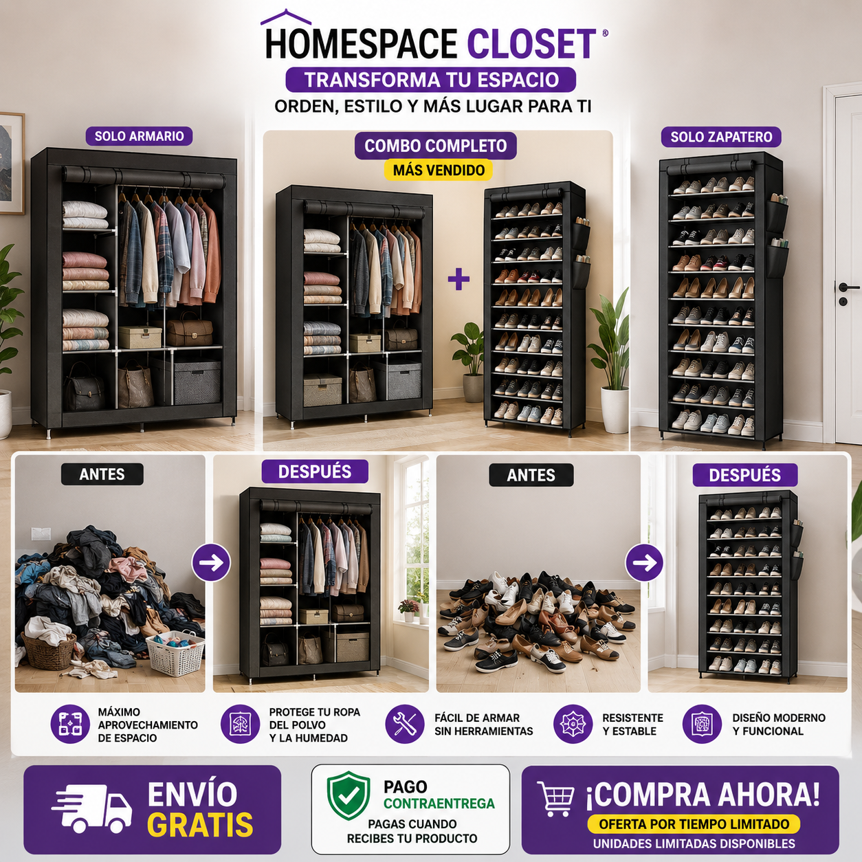 Sistema Organizador Multifuncional HomeSpace Closet®