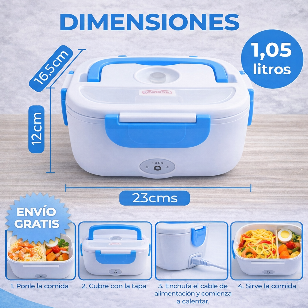 Lonchera Eléctrica Portátil para Calentar Alimentos HeatBox Go®
