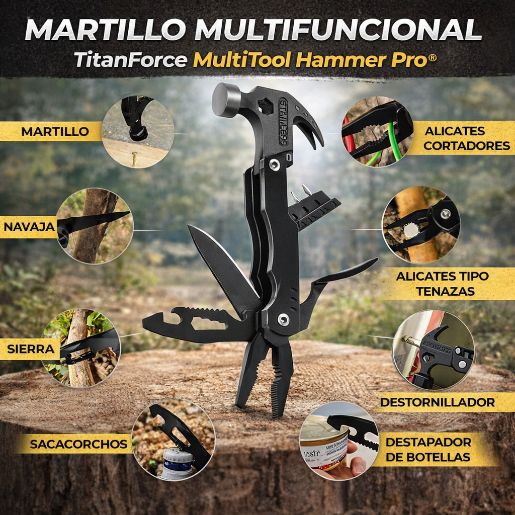 Martillo Multifuncional TitanForce MultiTool Hammer Pro®