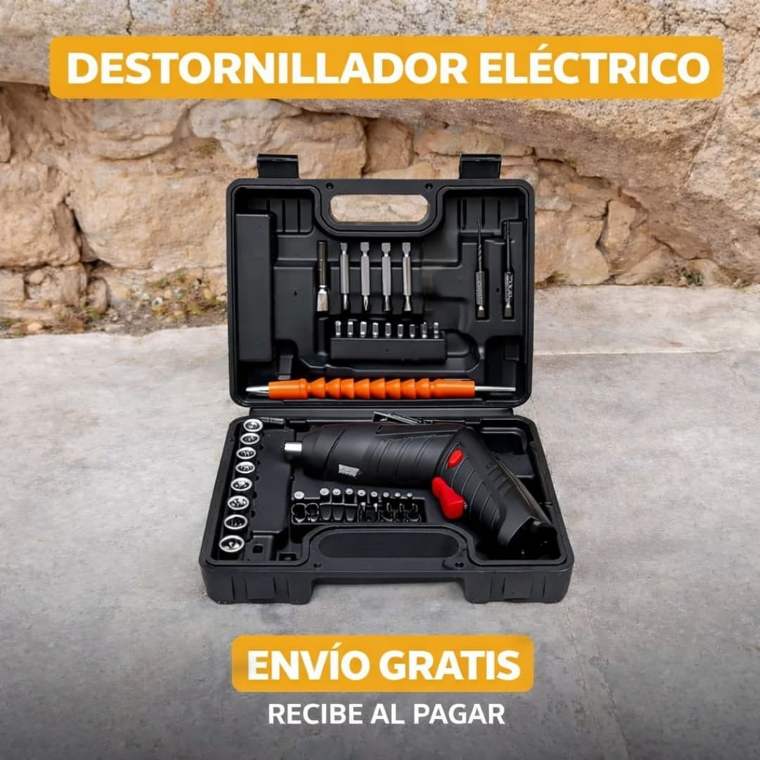 Set Destornillador Eléctrico Recargable 45 Piezas PowerBit Pro®